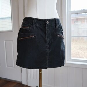 American Eagle Womens Mini Skirt 6 Black Corduroy Indie Sleaze 2000s Y2K Grunge